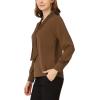 imageAllegra K Womens Dressy Long Sleeve Blouses Chiffon Pleated Tie Neck Office Top ShirtCoffee