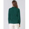 imageAllegra K Womens Dressy Long Sleeve Blouses Chiffon Pleated Tie Neck Office Top ShirtDark Green