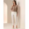 imageAllegra K Womens Dressy Long Sleeve Blouses Chiffon Pleated Tie Neck Office Top ShirtKhaki