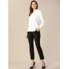 imageAllegra K Womens Dressy Long Sleeve Blouses Chiffon Pleated Tie Neck Office Top ShirtWhite