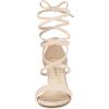 imageAllegra K Womens Faux Velvet Lace Up Chunky Heel Strappy SandalsBeige