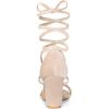 imageAllegra K Womens Faux Velvet Lace Up Chunky Heel Strappy SandalsBeige