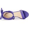 imageAllegra K Womens Faux Velvet Lace Up Chunky Heel Strappy SandalsPurple