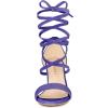 imageAllegra K Womens Faux Velvet Lace Up Chunky Heel Strappy SandalsPurple