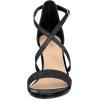 imageAllegra K Womens Glitter Crisscross Strap Block Heels SandalsBlack