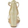 imageAllegra K Womens Glitter Crisscross Strap Block Heels SandalsGold