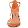 imageAllegra K Womens Glitter Crisscross Strap Block Heels SandalsOrange