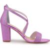 imageAllegra K Womens Glitter Crisscross Strap Block Heels SandalsPurple