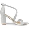 imageAllegra K Womens Glitter Crisscross Strap Block Heels SandalsSilver