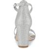 imageAllegra K Womens Glitter Crisscross Strap Block Heels SandalsSilver