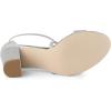 imageAllegra K Womens Glitter Crisscross Strap Block Heels SandalsSilver