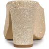 imageAllegra K Womens Glitter Pointed Toe Slip on Chunky Heels Slide MulesGold