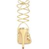 imageAllegra K Womens Lace Up Stiletto Heel Strappy SandalsGold