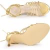 imageAllegra K Womens Lace Up Stiletto Heel Strappy SandalsGold