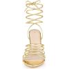imageAllegra K Womens Lace Up Stiletto Heel Strappy SandalsGold