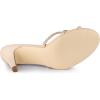 imageAllegra K Womens Open Toe Rhinestone Strappy Stiletto Heels Sandals Slip On Slip On MulesBeige