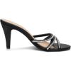 imageAllegra K Womens Open Toe Rhinestone Strappy Stiletto Heels Sandals Slip On Slip On MulesBlack