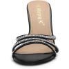 imageAllegra K Womens Open Toe Rhinestone Strappy Stiletto Heels Sandals Slip On Slip On MulesBlack