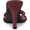 imageAllegra K Womens Open Toe Rhinestone Strappy Stiletto Heels Sandals Slip On Slip On MulesBurgundy