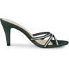 imageAllegra K Womens Open Toe Rhinestone Strappy Stiletto Heels Sandals Slip On Slip On MulesDark Green