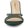 imageAllegra K Womens Open Toe Rhinestone Strappy Stiletto Heels Sandals Slip On Slip On MulesDark Green