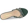 imageAllegra K Womens Open Toe Rhinestone Strappy Stiletto Heels Sandals Slip On Slip On MulesDark Green
