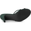 imageAllegra K Womens Open Toe Rhinestone Strappy Stiletto Heels Sandals Slip On Slip On MulesDark Green