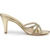 imageAllegra K Womens Open Toe Rhinestone Strappy Stiletto Heels Sandals Slip On Slip On MulesGold