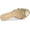imageAllegra K Womens Open Toe Rhinestone Strappy Stiletto Heels Sandals Slip On Slip On MulesGold