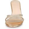 imageAllegra K Womens Open Toe Rhinestone Strappy Stiletto Heels Sandals Slip On Slip On MulesRose Gold