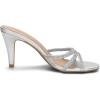 imageAllegra K Womens Open Toe Rhinestone Strappy Stiletto Heels Sandals Slip On Slip On MulesSilver
