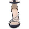 imageAllegra K Womens Open Toe Rhinestone Strappy Stiletto Heels SandalsNavy Blue