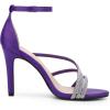 imageAllegra K Womens Open Toe Rhinestone Strappy Stiletto Heels SandalsPurple