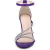 imageAllegra K Womens Open Toe Rhinestone Strappy Stiletto Heels SandalsPurple