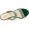imageAllegra K Womens Open Toe Stiletto Heel Rhinestone Mules Emerald Green Sandals 10 M US