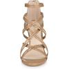 imageAllegra K Womens Open Toe Strappy Stiletto Heel Lace Up SandalsNude