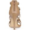 imageAllegra K Womens Open Toe Strappy Stiletto Heel Lace Up SandalsNude