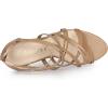 imageAllegra K Womens Open Toe Strappy Stiletto Heel Lace Up SandalsNude