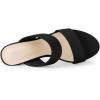 imageAllegra K Womens Opened Toe Block Heeled Slide SandalsBlack