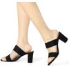 imageAllegra K Womens Opened Toe Block Heeled Slide SandalsBlack