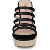 imageAllegra K Womens Platform Espadrille Wedge Strappy Straps Slides WedgesBlack