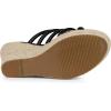 imageAllegra K Womens Platform Espadrille Wedge Strappy Straps Slides WedgesBlack