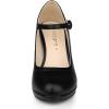 imageAllegra K Womens Platform Round Toe Ankle Strap Mary Jane Shoes Pump Stiletto Heel PumpsBlack
