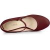imageAllegra K Womens Platform Round Toe Ankle Strap Mary Jane Shoes Pump Stiletto Heel PumpsBurgundy