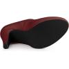 imageAllegra K Womens Platform Round Toe Ankle Strap Mary Jane Shoes Pump Stiletto Heel PumpsBurgundy