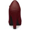 imageAllegra K Womens Platform Round Toe Ankle Strap Mary Jane Shoes Pump Stiletto Heel PumpsBurgundy