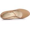 imageAllegra K Womens Platform Round Toe Ankle Strap Mary Jane Shoes Pump Stiletto Heel PumpsNude