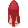 imageAllegra K Womens Platform Round Toe Ankle Strap Mary Jane Shoes Pump Stiletto Heel PumpsRed