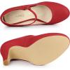 imageAllegra K Womens Platform Round Toe Ankle Strap Mary Jane Shoes Pump Stiletto Heel PumpsRed