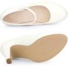 imageAllegra K Womens Platform Round Toe Ankle Strap Mary Jane Shoes Pump Stiletto Heel PumpsWhite